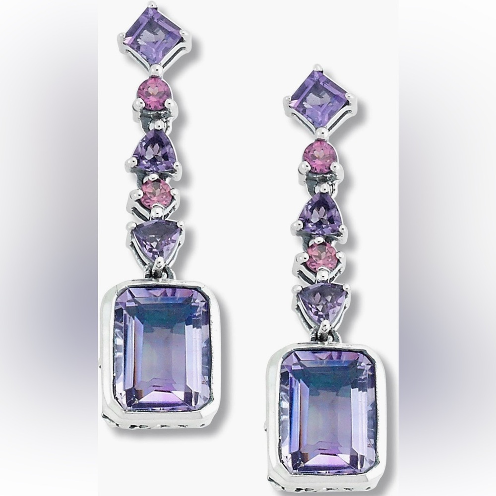 SAMUEL B. Sterling Sliver Gemstone Drop Earrings